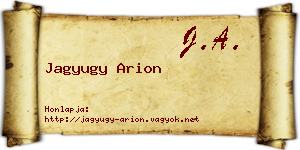 Jagyugy Arion névjegykártya